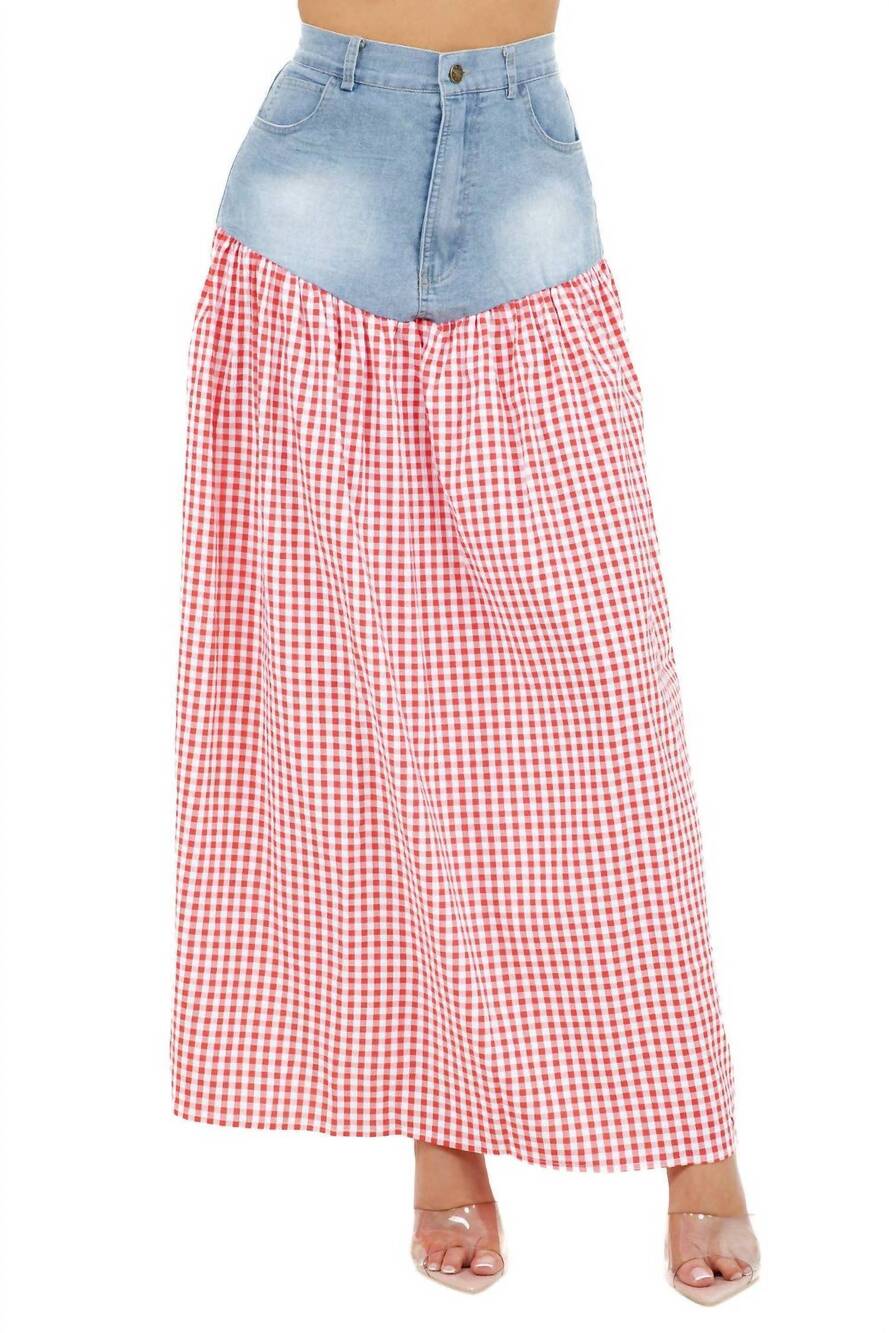 NEW CLAUDE & CO cookout skirt in red